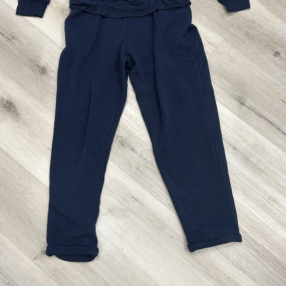 Anthropologie Saturday Sunday Off The Shoulder Jumpsuit Navy Blue Size L - Picture 3 of 11
